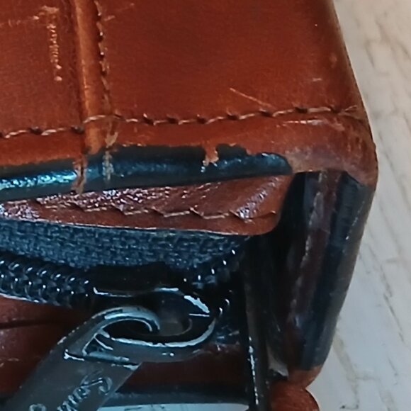 Vtg SCULLY Brown Leather Briefcase Planner Portfolio 3 Ring Binder Handles 13x11 - Picture 15 of 16